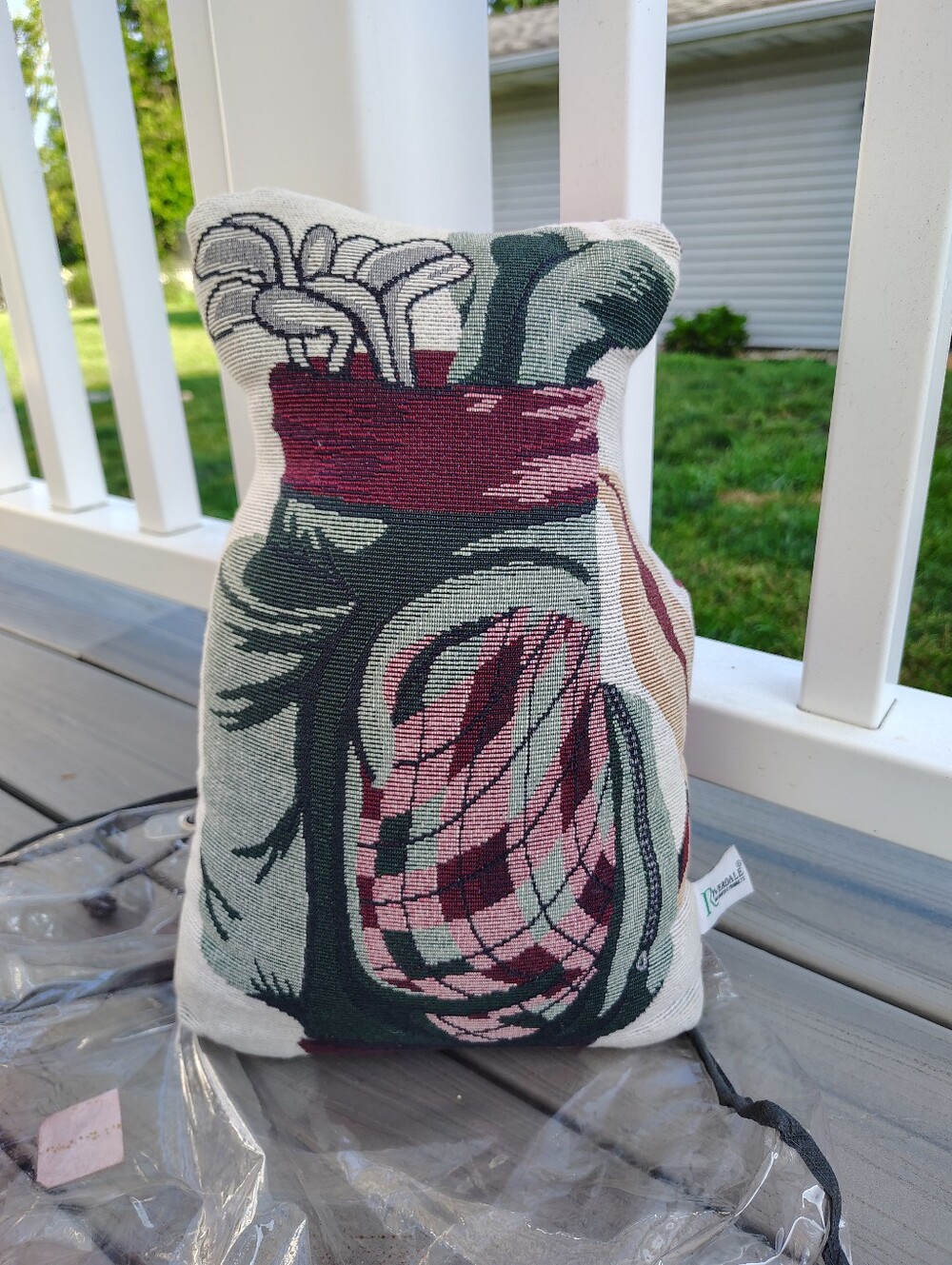 Golf Club Set Door Stop Pillow - Red and Green